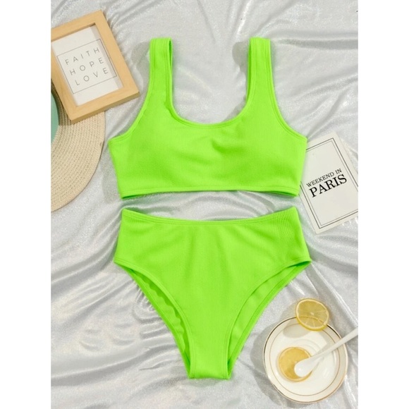 SHEIN Other - Neon Green two piece High Waist Bikini